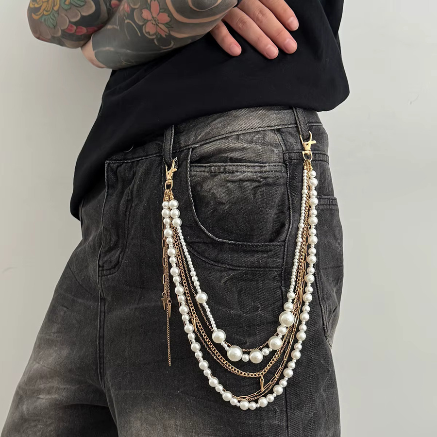 Salircon Schlüsselring, Perle, Gold, Punk, Herren - Bild 2