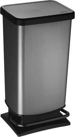 Rotho Treteimer PASO mit Trittmechanismus und Softclose, 40 Liter, Farbe: Carbon/Grau - Bild 1
