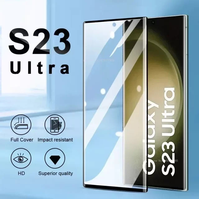 2 Stück gehärtetes Glas Bildschirmschutzfolie für Samsung Galaxy S23 Ultra, S22 Plus, S21 Ultra und S20 Plus, transparent - Bild 1