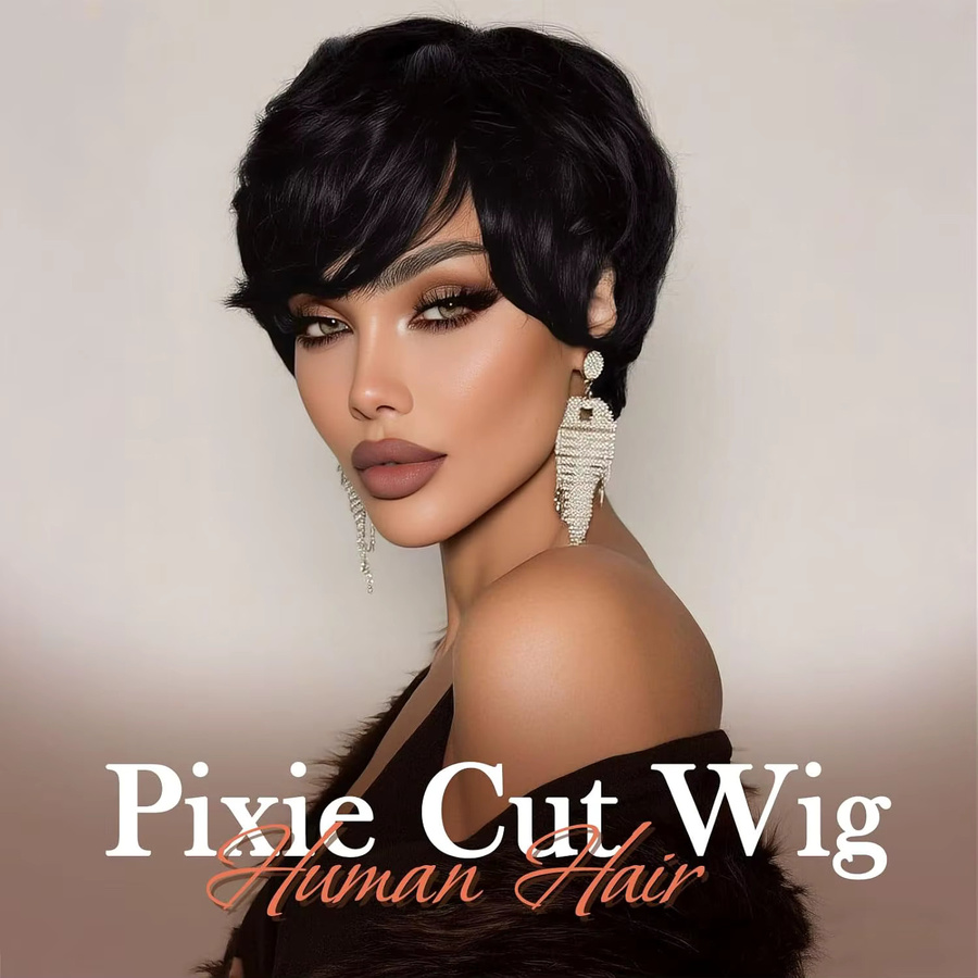 OYM HAIR Echthaar-Perücke, Pixie-Schnitt, Damen - Bild 3