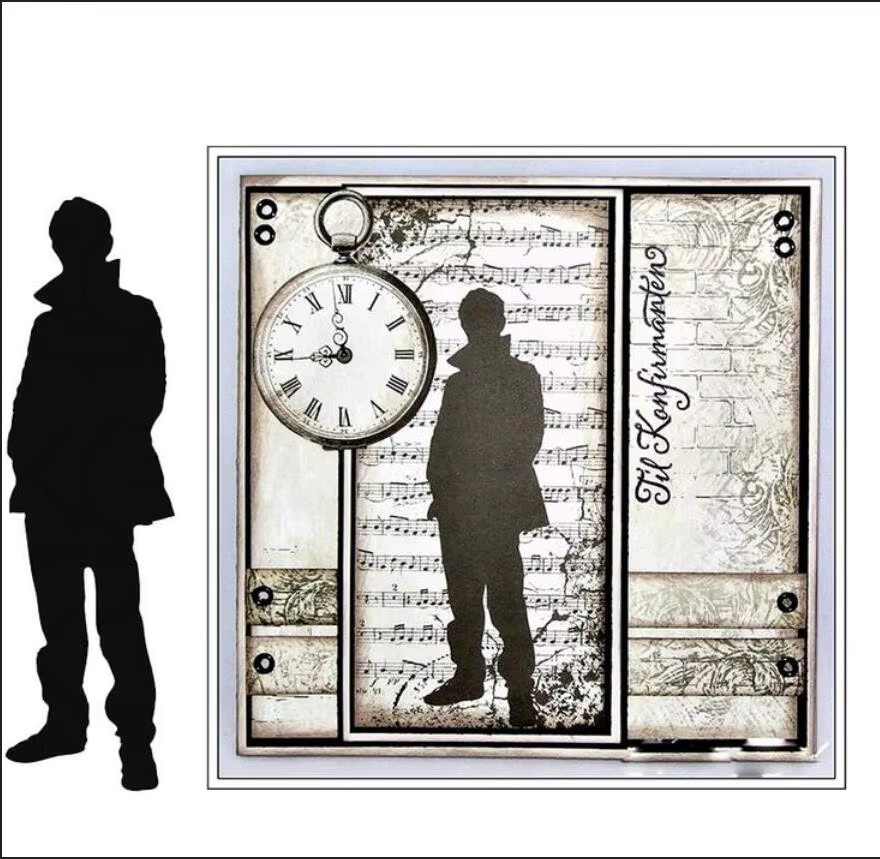 Metall-Schablonen Set mit Motiv Menschliche Figur in Schwarz für Papierhandwerk und Bastelarbeiten - Bild 5
