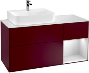 V&B Waschtischunterschrank Finion mit Wandbeleuchtung in Weiß, B/T/H: 120 x 50,1 x 50,1 cm - Bild 1