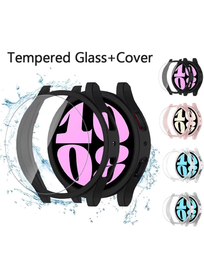 Samsung Galaxy Watch 6 Classic Bumper Cover, PC-Rahmen, gehärtetes Glas - Bild 5