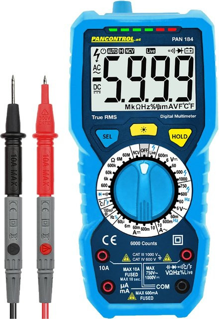 Pancontrol PAN 184 PROFI Digital-Multimeter True RMS 1000 V CAT II Blau - Bild 1