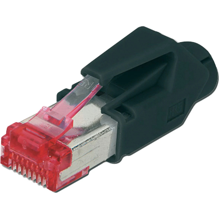 Hirose Modular Stecker CAT 6 Ethernet LAN in Rot - Bild 1