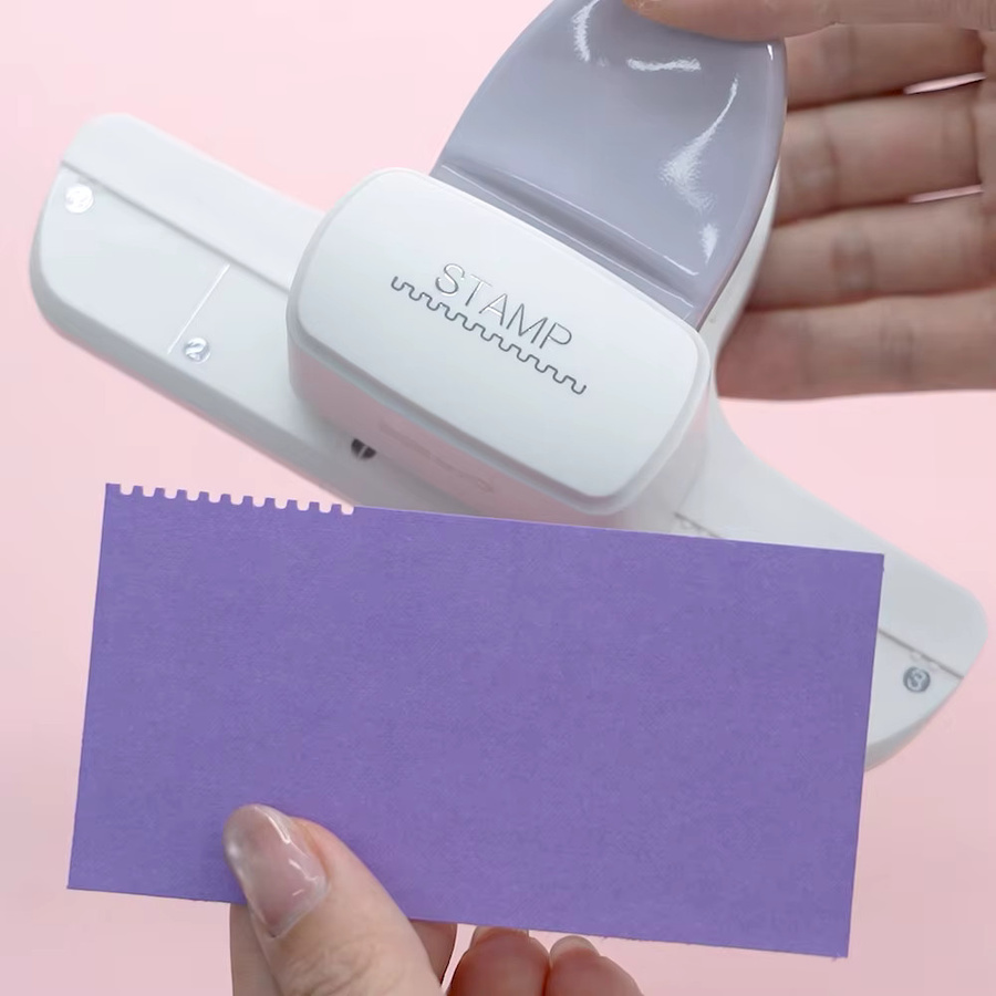 Potage Stempelrandstanzer Filmstreifen Dekorativer Kantenstanzer für Scrapbooking und Basteln in Grau und Weiß - Bild 2