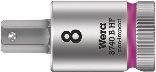 Wera Zyklop Bitnuss Außen-Sechskant Steckschlüsseleinsatz mit Haltefunktion, 8mm, 3/8 Zoll Antrieb, Farbe: Silber - Bild 1