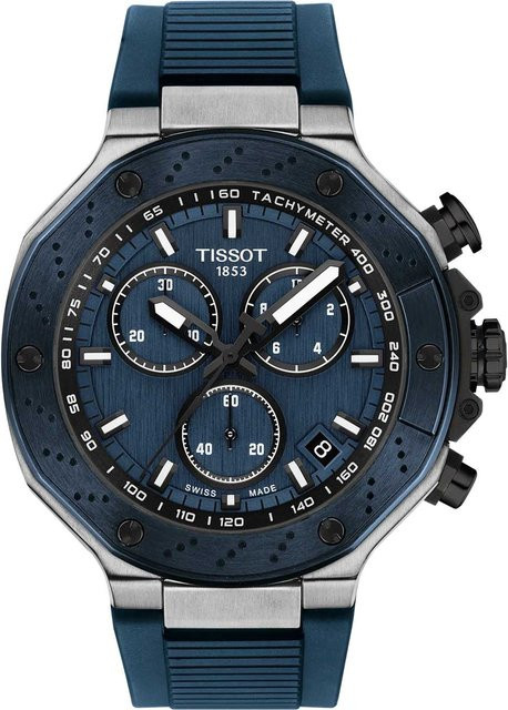 Tissot Chronograph, Quarz, Edelstahl, 45 mm, Blau, Herren - Bild 1