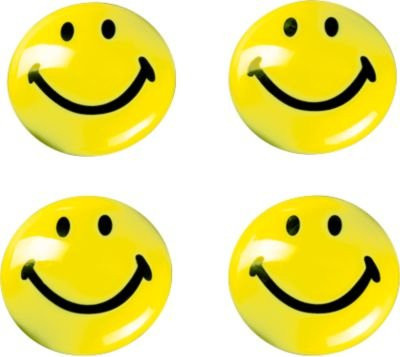 Magnetoplan Smiley-Magnete gelb-schwarz, Durchmesser: 40 mm, 4 Stück - Bild 1