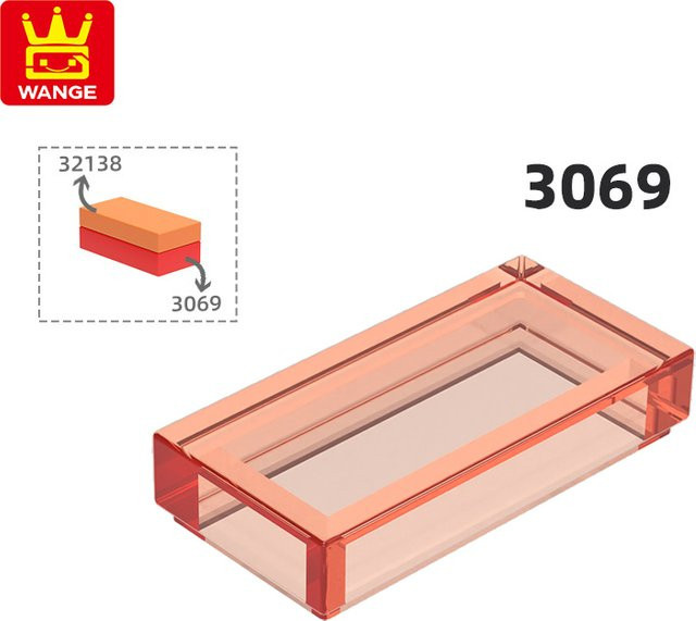 Wange 3069 Bausteine Fliese 1x2 mit Rille in Weiß und Braun, 370 Stück aus Kunststoff für Kinder Lernspielzeug - Bild 1