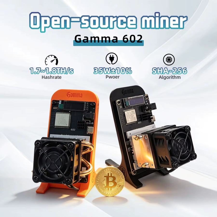 Bitaxe Gamma 602 Bitcoin Solo Mining Machine, 1,7-1,8 TH/s Open-Source-Lottery-Miner mit Antminer BM1370-Chip, Orange - Bild 2