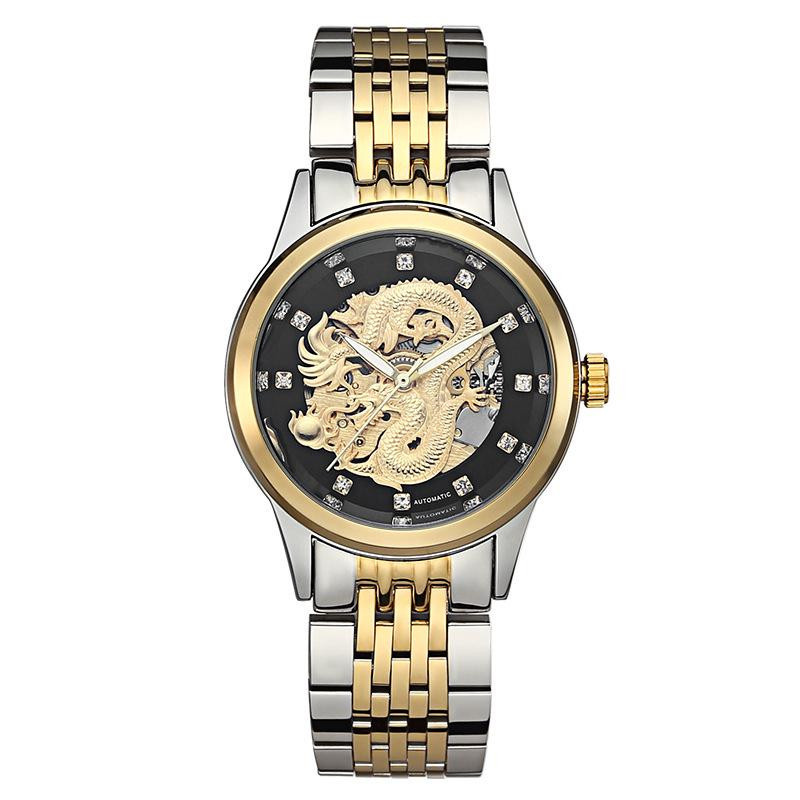 YIRAN Jewelry Armbanduhr, Gold, Edelstahl, Automatik, Herren - Bild 2
