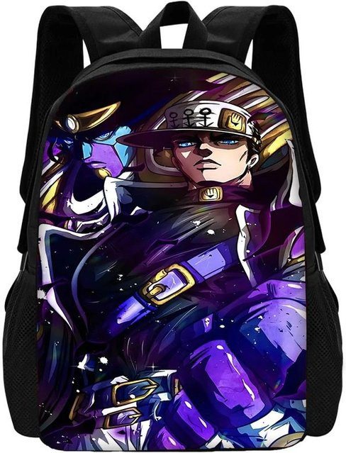 Schulrucksack Set von Fancy Style Studio im JoJo's Bizarre Adventure Design mit Umhängetasche und Federmäppchen, mehrfarbig - Bild 1