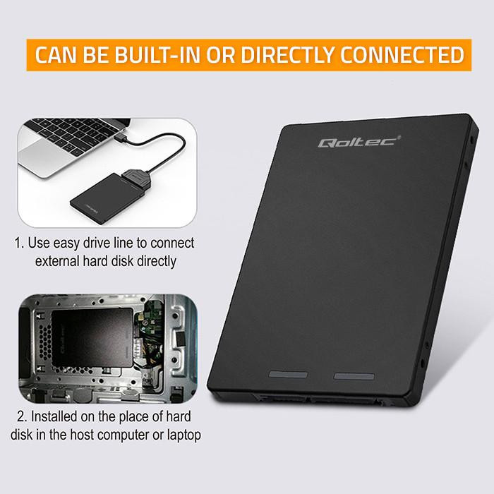 Qoltec Aluminium-Adapter für M.2 SSD von SATA NGFF zu SATA III, Schwarz, bis zu 2 TB Unterstützung - Bild 6