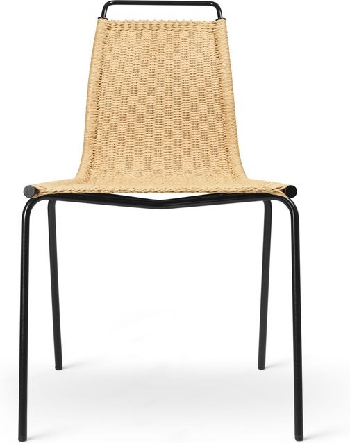 Carl Hansen & Søn PK1 Stuhl in Schwarz mit Papierkordelgeflecht und Stahlgestell - Bild 1