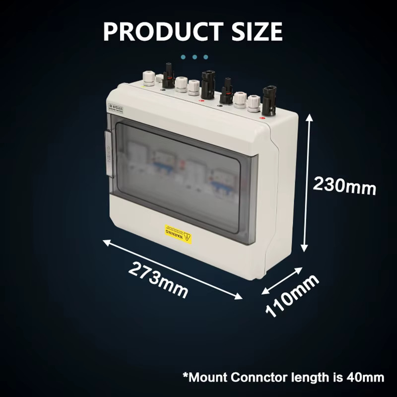 XIONGISOLAR PV-Kombinatorbox mit 2 Eingängen und 2 Ausgängen, Blitzschutz SPD 1000 V, 600 V DC, IP65 wasserdicht - Bild 4