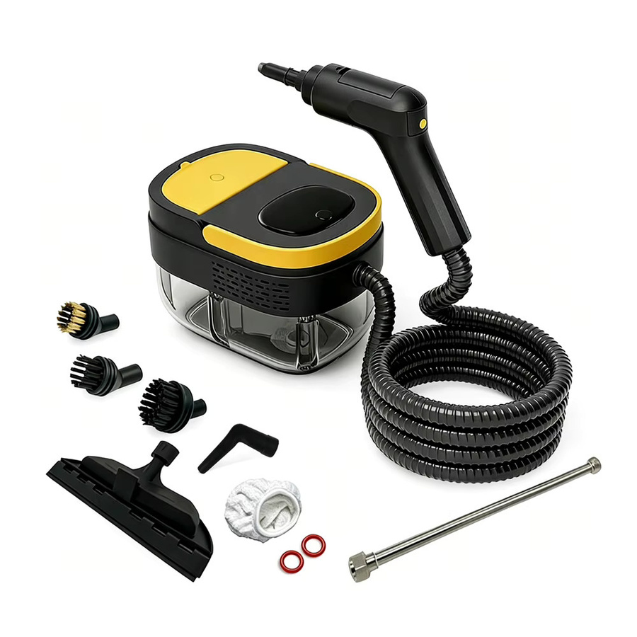 Podofo 2-in-1 Handgehaltener Dampfreiniger mit 2500W Hochdruck und 1600ml Tank in Gelb - Bild 1