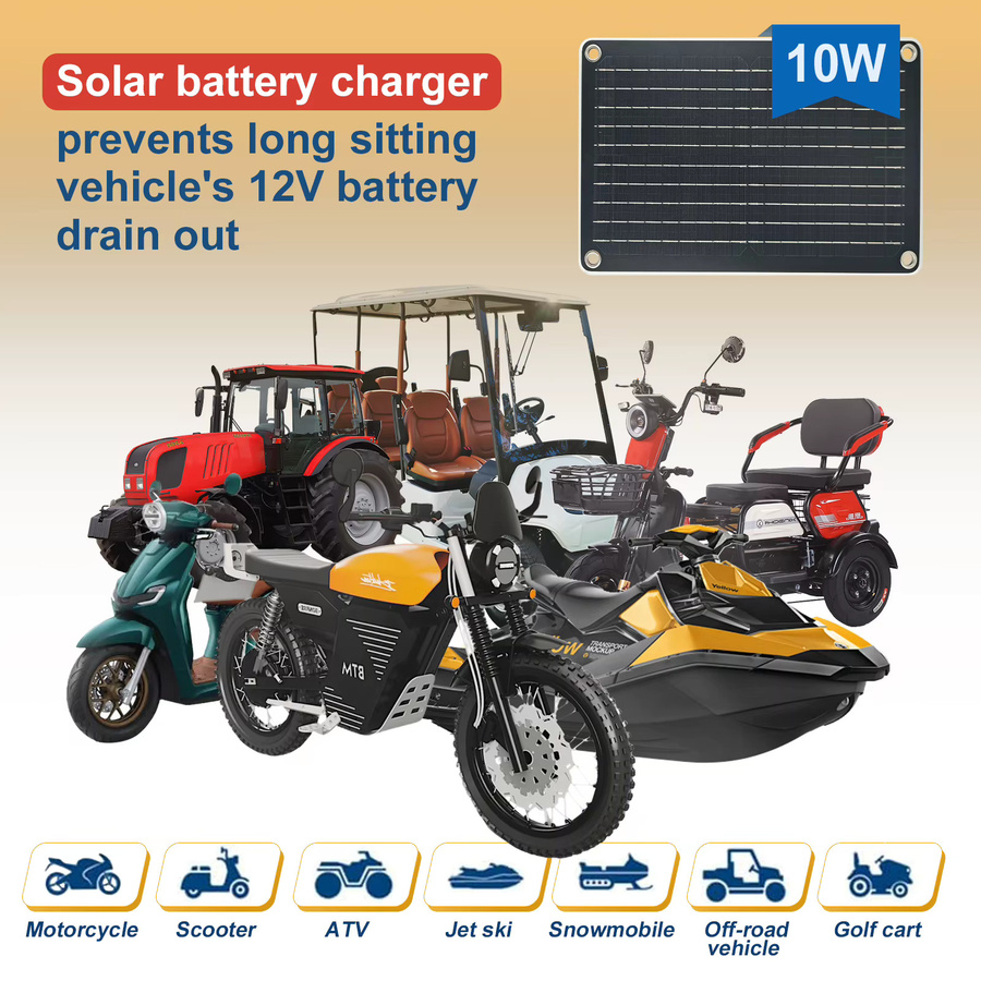 LEAORLD MPPT Solar-Batterieladegerät 12V 10W in Schwarz für Auto, Boot, Marine und Wohnmobil - Bild 2