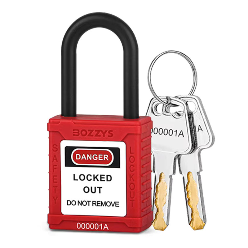 BOZZYS Nicht leitendes Sicherheits-Vorhängeschloss mit Master-Schlüssel für industrielle Lockout-Tagout-Isolierung, Rot - Bild 3