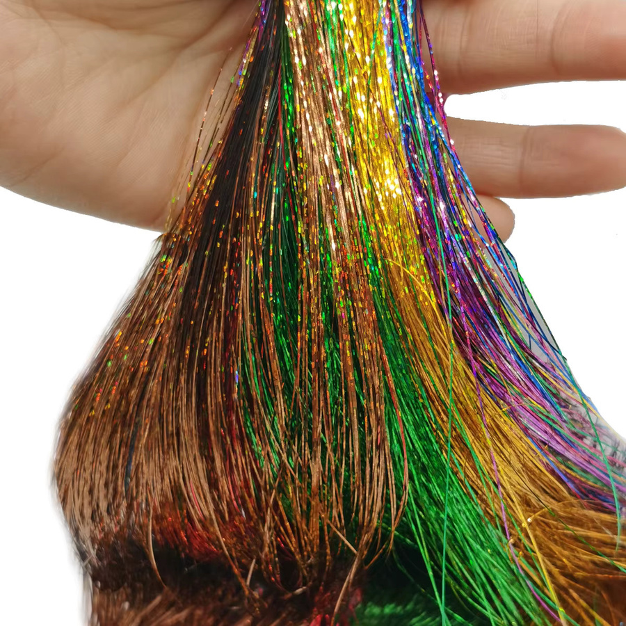 Synthetisches Haar-Glitzer-Set, 48 Zoll, 1200 Strähnen, 12 Farben, Unisex - Bild 5