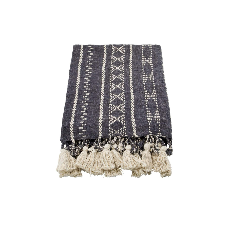 House Doctor Plaid Ellis Ombre Blau mit Fransen B: 130 cm, T: 180 cm - Bild 1