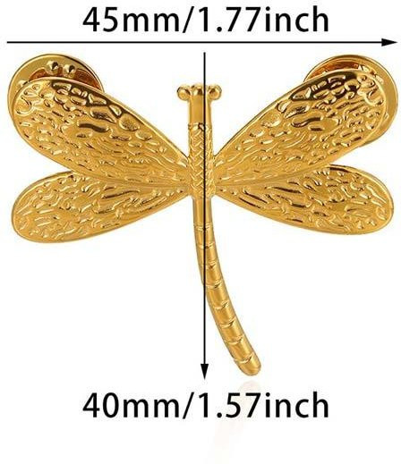 Brosche Edelstahl, Gold, Vintage, Unisex - Bild 1