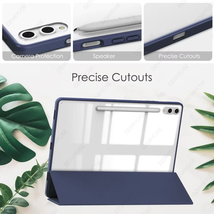 DZSWYCASE Schutzhülle für Samsung Galaxy Tab S10 Plus, S9 Plus und S9 FE 12,4 Zoll mit Stifthalter und Auto-Sleep/Wake-Funktion, dreifach faltbare Standhülle, Schwarz oder Blau - Bild 6