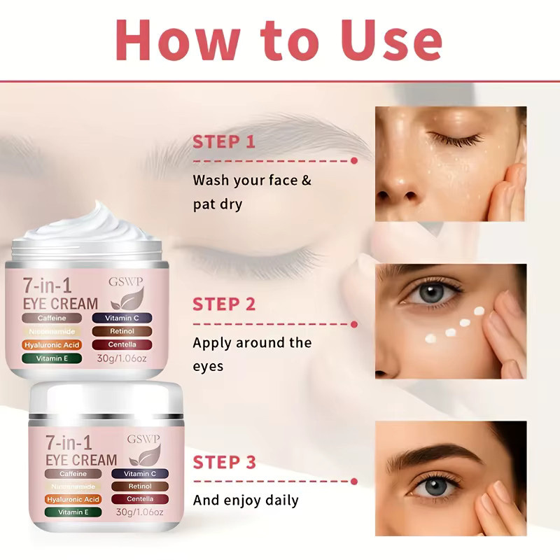 GSWP 7-in-1 Augenlifting-Creme, Retinol und Koffein, für empfindliche Haut - Bild 4