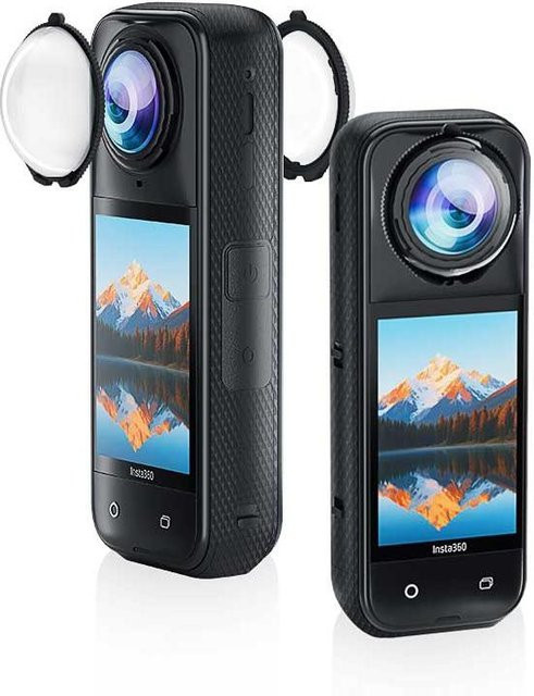 PULUZ Standard Rotation PC-Objektivschutzabdeckung für Insta360 X5 in Schwarz - Bild 1