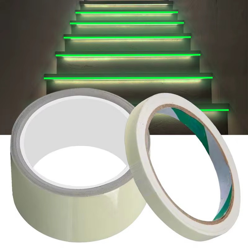Reflektierendes fluoreszierendes Klebeband in Grün als leuchtendes Anti-Rutsch-Band für Treppen und Boden zur Sicherheit im Dunkeln - Bild 3