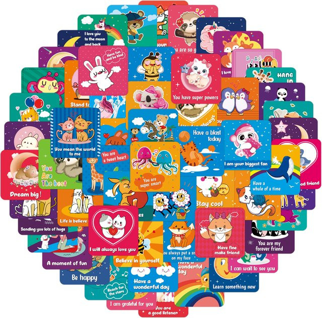 60 Stück Witzkarten als inspirierende Lunchbox-Notizkarten in Multicolour für Studenten, Lehrer und das Klassenzimmer - Bild 1