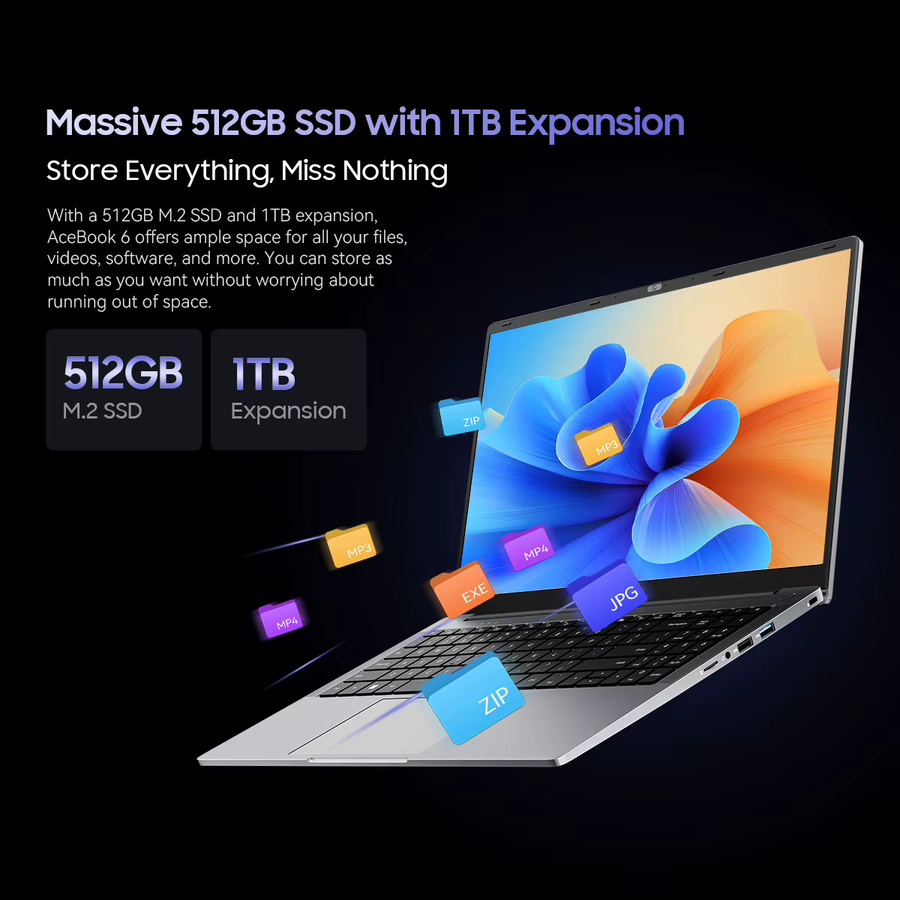 Blackview AceBook 6 Laptop mit Intel Twin Lake N150 CPU, 15,6 Zoll FHD+ IPS Bildschirm, 16GB DDR4, 512GB SSD und Windows 11 - Bild 3