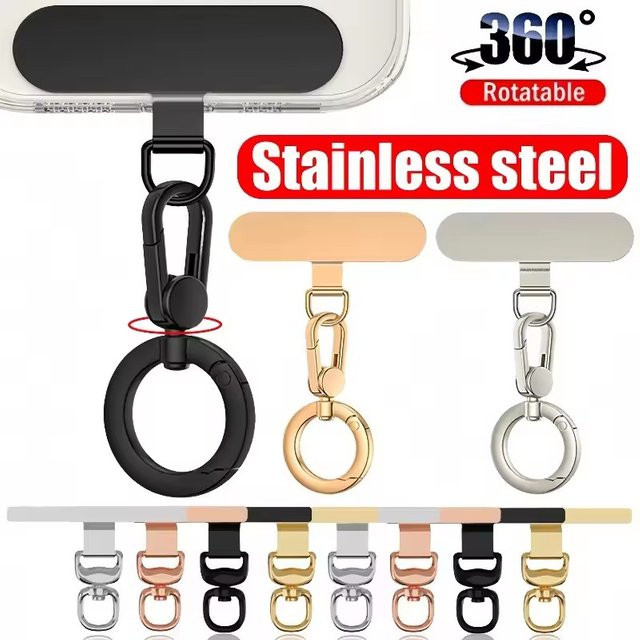 Universal Metall Telefon Lanyard Dichtung Patch Gold Ultra Dünne Abnehmbare Handy Sling Schnur mit Kartenclip - Bild 1