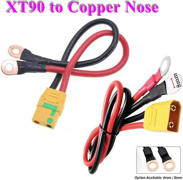 DIVEDEER XT90S-F/HM/HF auf 6MM O-Typ Anschlusskabel für Lithium-Batterie-Controller-Ladeleitung mit 8MM Kupferkabelverbindung - Bild 1