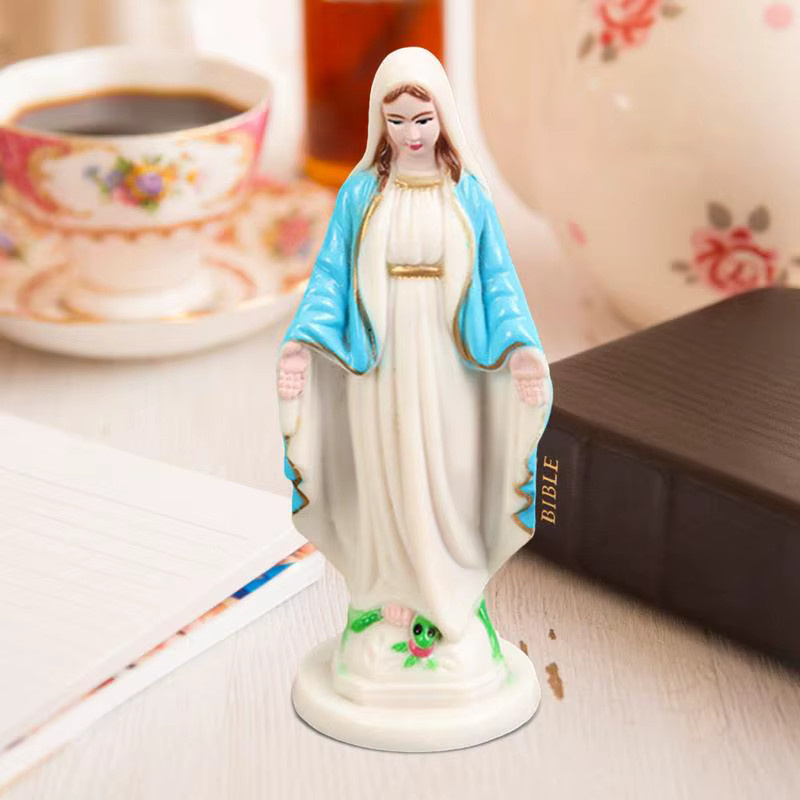 Handgefertigte katholische Jungfrau Maria Statue aus Kunststoff für deine Weihnachtsdekoration - Bild 3