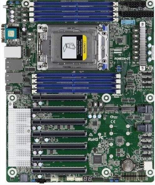 ASRock Rack ROMED8-2T Server-Mainboard ATX mit Socket SP3, 8x DDR4 Octa-Channel und 2x 10GbE Ethernet/LAN - Bild 1