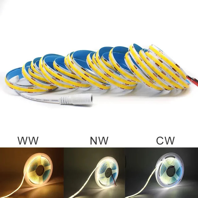 MJJCLED COB-LED-Streifenlicht 12V, warmweiß, dimmbar, linearer LED-Streifen für die Heimdekoration - Bild 1