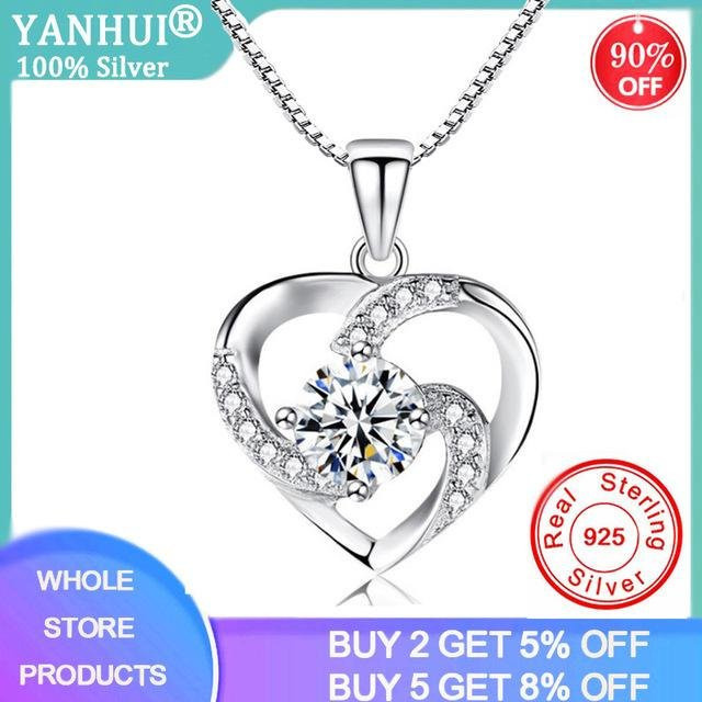 YIRAN Jewelry Choker Halskette 925 Silber, Kristall, Zirkonia, Weiß, Damen, 40cm - Bild 1