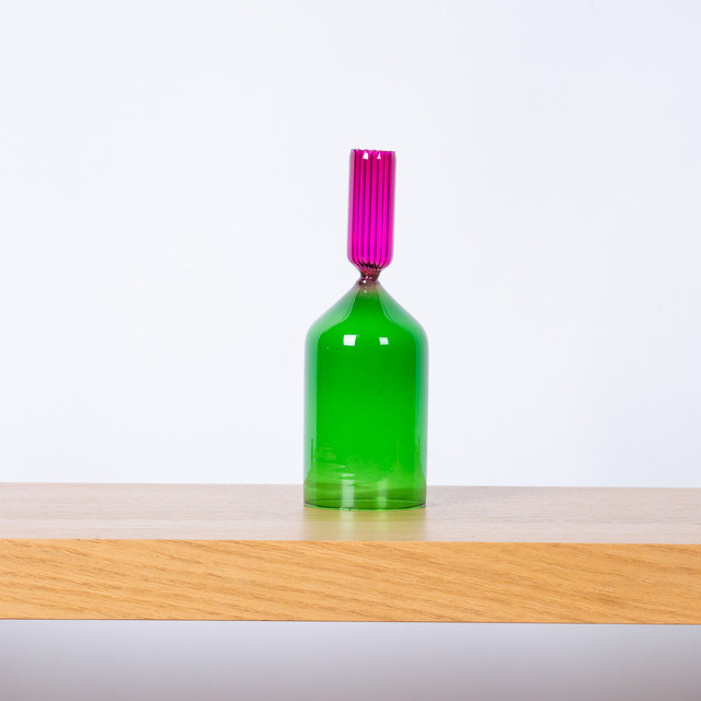 Moderner Glas Kerzenhalter von BLUME2000 in Grün, Höhe: 17,5 cm, Breite: 6,5 cm, Tiefe: 6,5 cm - Bild 1