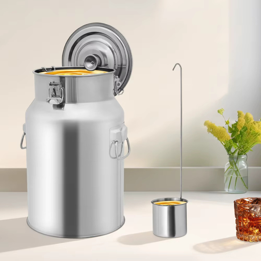 Bymaocar Edelstahl-Milchkanne in Silber mit 18 l Fassungsvermögen und Verschluss durch Klemme - Bild 2