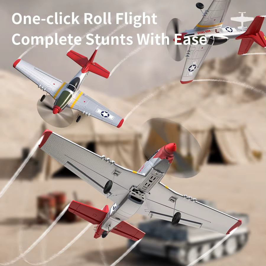 ANTSIR RC Flugzeug P51 Mustang, RC Kampfflugzeug, mit 2,4G Funksteuerung - Bild 4