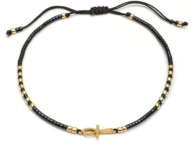 Armband Miyuki Glasperlen, Edelstahl, Ankh-Kreuz, Damen - Bild 1
