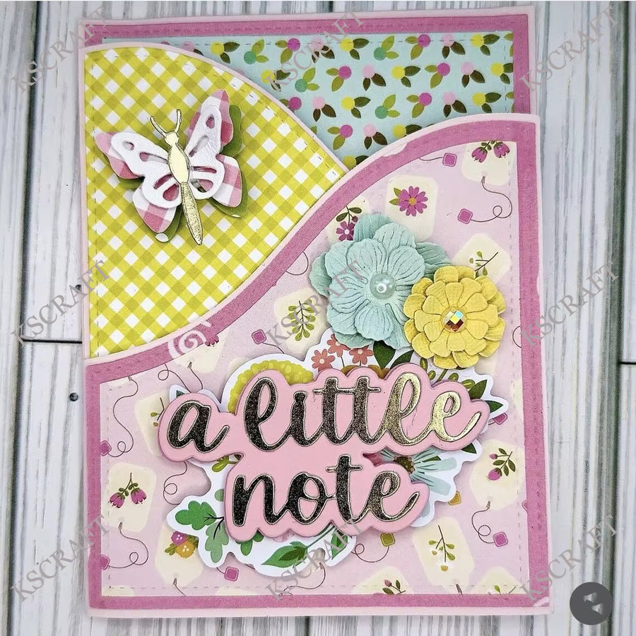 KSCRAFT Wellenförmige Dreifach-Faltkarten-Stanzschablonen für DIY-Scrapbooking und dekorative Prägung aus Metall - Bild 1