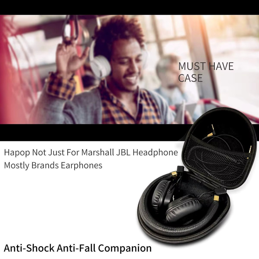 SZKOSTON Harte EVA Aufbewahrungstasche für Marshall Monitor MIDanc MAJOR III Bluetooth On-Ear-Kopfhörer in Schwarz - Bild 4