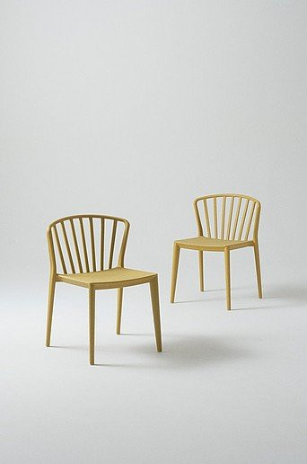 IKEA VÄBY Gartenstuhl Set aus 2 Stück, Gelb, Kunststoff - Bild 1