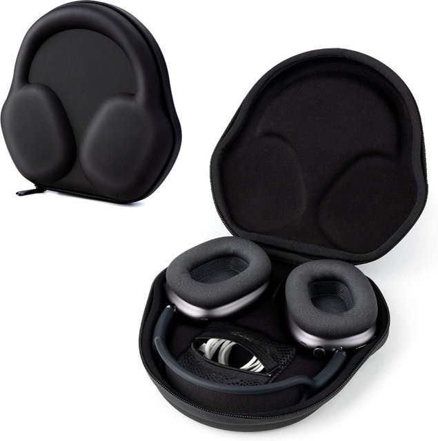 Schützende Hartschalen-Reisetasche für AirPods Max Kopfhörer mit Kabelaufbewahrung in Schwarz oder Rot - Bild 1