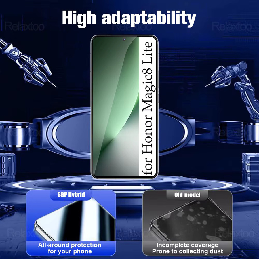 2er-Set Honor Magic8 Lite Displayschutzfolie aus gehärtetem Glas, transparent - Bild 4