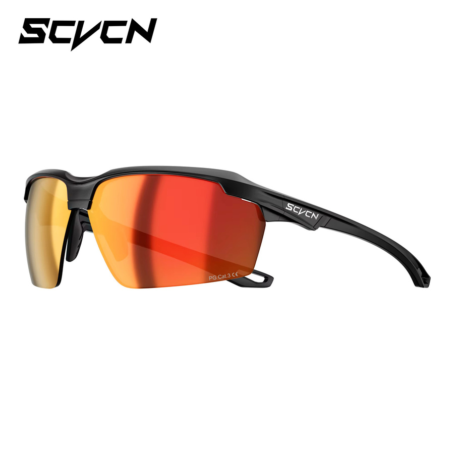 SCVCN Sportsonnenbrille, polarisiert, Vollrand, black, Unisex - Bild 2