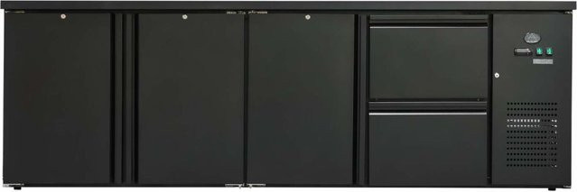 A&S Polarny Flaschenkühltisch Schwarz B/H/T: 254,5 x 84 x 52 cm mit 600 Litern Fassungsvermögen - Bild 1