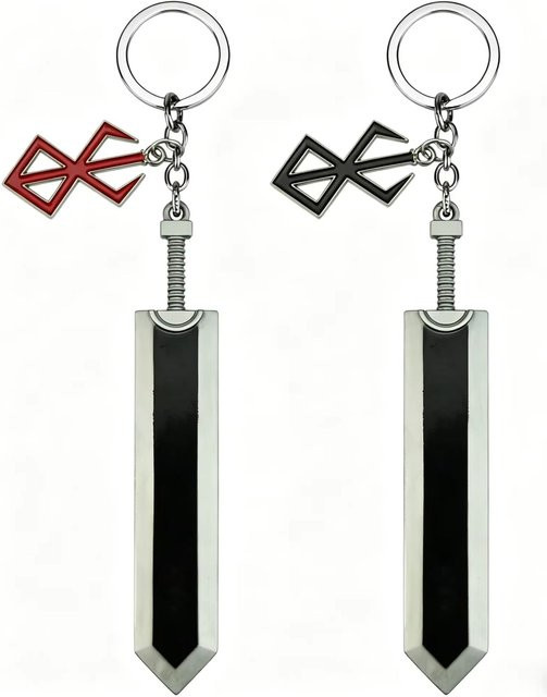 YUMEI Schlüsselanhänger Schwert, Rot-Schwarz, 12 cm, Unisex - Bild 1